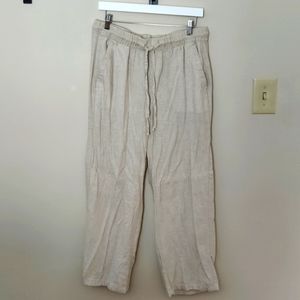 Old Navy Tan Linen Pants with Pockets